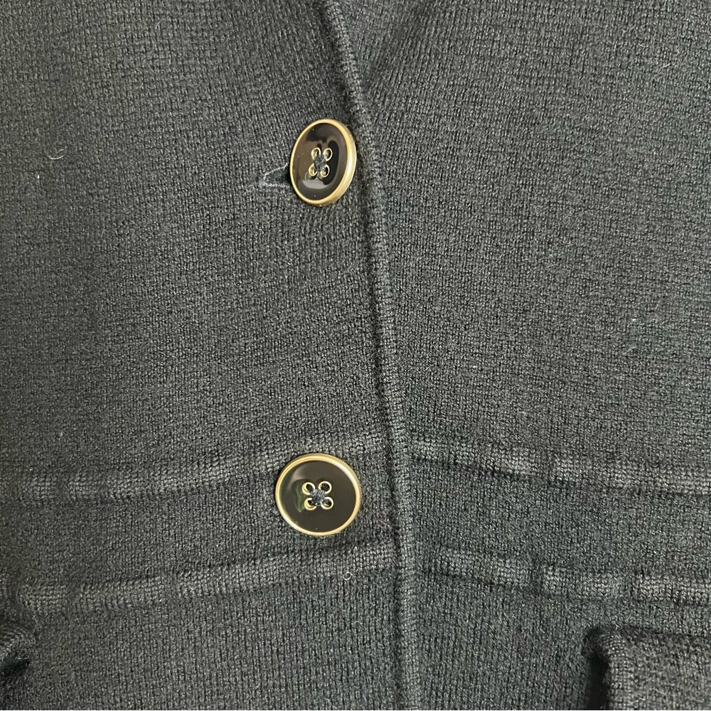 Talbots Pure Merino Wool Black Blazer Jacket Size L - Picture 2 of 8